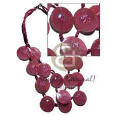 25mm old rose capiz shells in graduated
