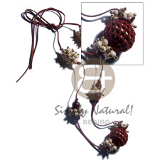 natural white ricebeads with pinhead beads, 25mm