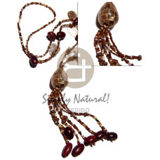 dangling oval brownlips and beans accent