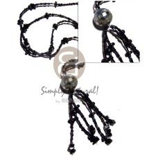 1 layers blackcut and glass beads with