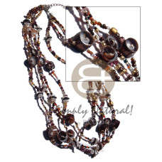 4 layers glass beads with black vertagus