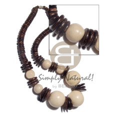 polished natural white wood beads 25mm 15mm with