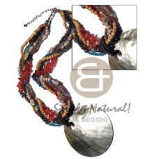6 layers intertwined cut and glass beads crystal