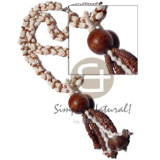 3 layers twisted and tassled nassa white,