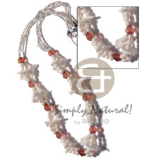 3 layers white beads and white rose