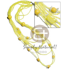 8 layers pastel yellow glass beads