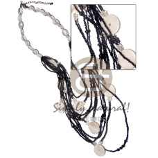 9 layers black glass beads in