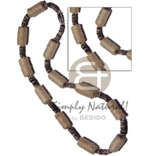4 5mm violet oyster heishe with 20mmx10mm wood