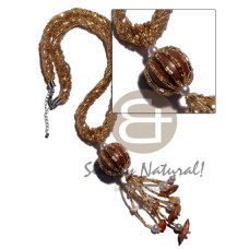 twisted 9 rows golden cut beads with