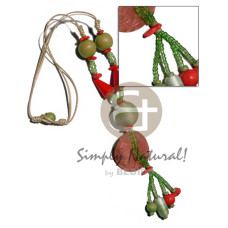 tassled 2 layers beige satin cord with