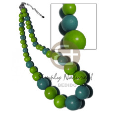 graduated wood beads 25mm 20mm 15mm 10mm 8mm  green