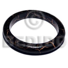 natural wood bangle in blackcrackle painting height =12mm
