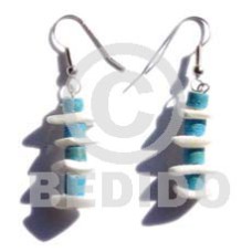 dangling 7 8mm aqua blue coco heishe with