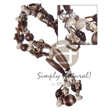 3 layers glass beads with spotted moonshells