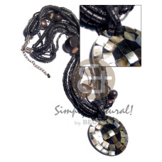 6 layers 2 3mm black coco heishe and