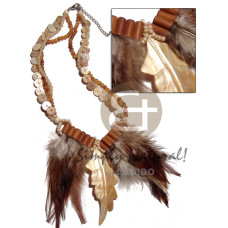 3 layers horn beads and floating shell