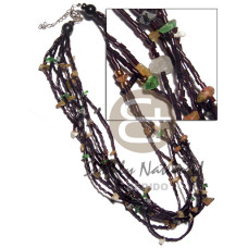 8 rows of black cut beads with