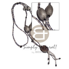 tassled single row silver clear glass beads combination