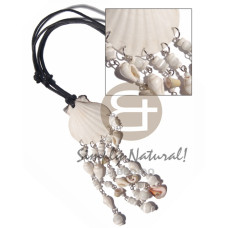 white limpet shell with dangling shells nassa,white