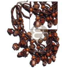 6 rows 2 3mm natural brown coco heishe
