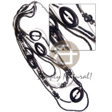 6 rows graduated white glass beads and