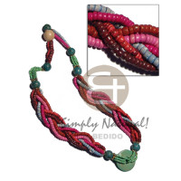 6 rows braided 4 5mm multicolored coco Pokalet