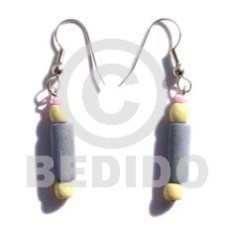 dangling pastel pink wood tube with yellow