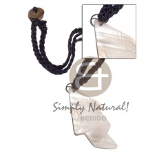 black macrame with 67mmx35mm kabibe shell pendant