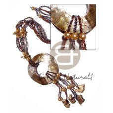 tassled 4 rows glass beads with metallic