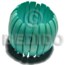 elastic mint green buffed and polished natural