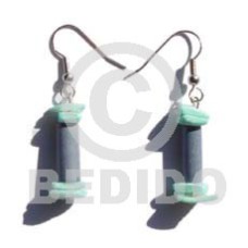 dangling pastel bluewoodtube with dyed blue clam