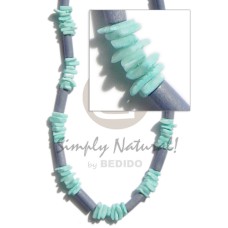 pastel blue wood tube with aqua blue