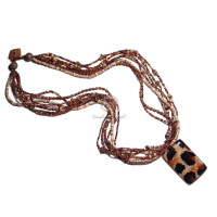 3 rows 2 3mm coco heishe Pokalet tiger glass beads