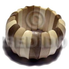 elastic greywood tones with groove polished bangle
