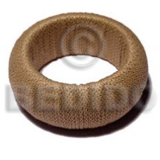 natural wood bangle in beige crochet height =38mm