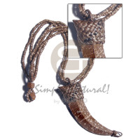 3 rows brown marbled 2 3mm coco heishe