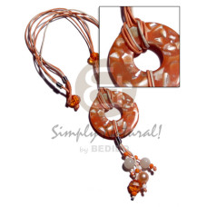3 layers orange crème wax cord with acrylic