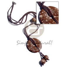 2 rows brown leather thong with 15mm