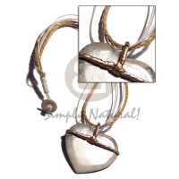 3 rows crème wax cord.braided tan leather
