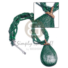 3 rows painted green intertwined 2 3mm coco