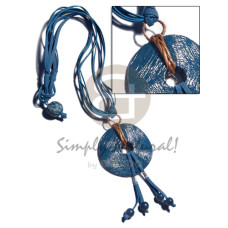 4 rows blue leather thong with wavy