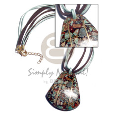 3 layers brown mint green wax cord leather combination