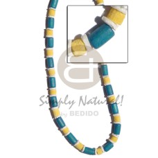 blue wood tube with pastel yellow 8mm