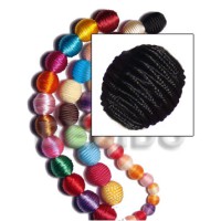 20mm natural white round wood beads wrapped
