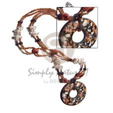 55mm round mother of pearl shell (MOP) with skin inlaid on