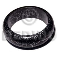 natural wood bangle in black and silver