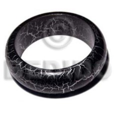 natural wood bangle in black and silver