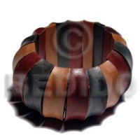dyed natural white wood elastic bangle