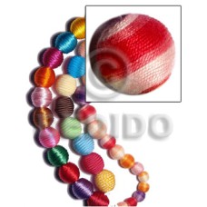 15mm natural white round wood beads wrapped