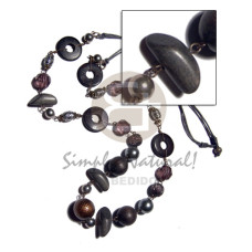 asstd wood beads in ash metallic tone